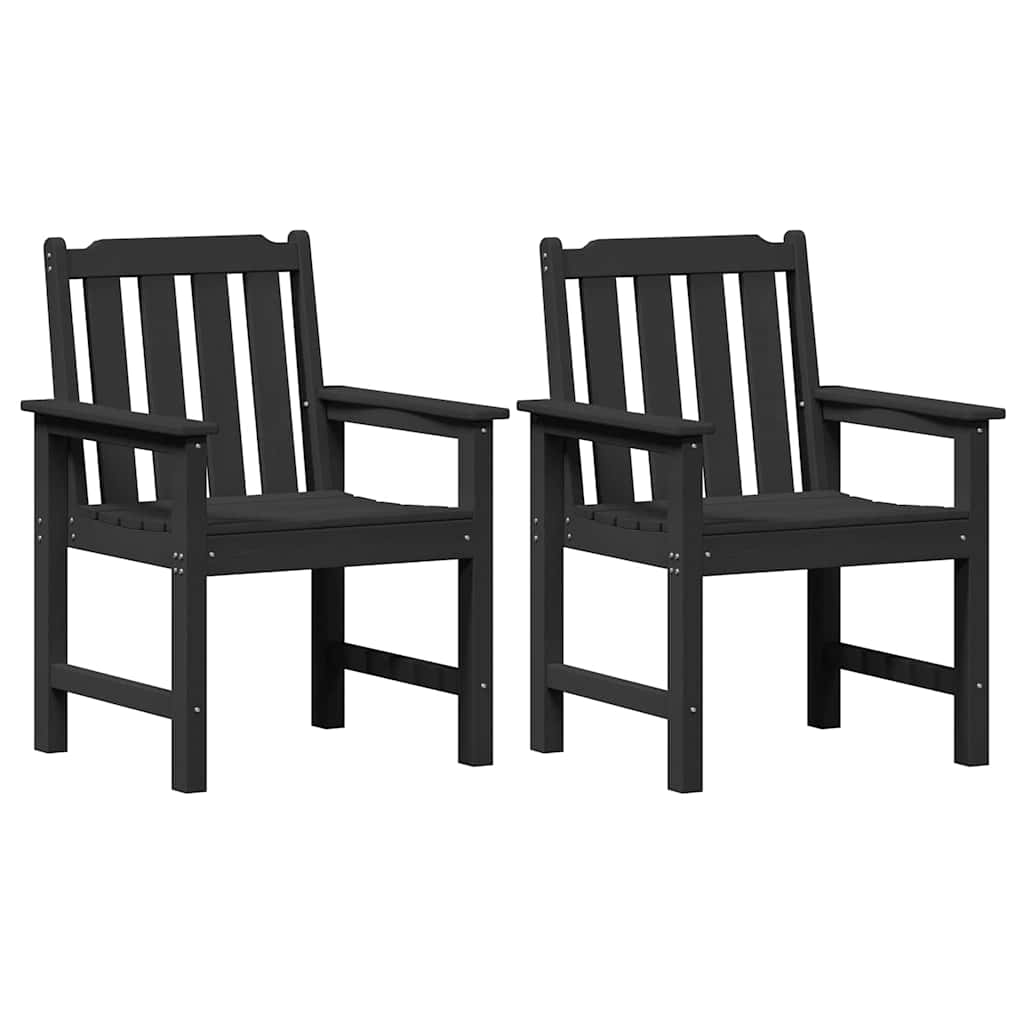 Garden Dining Chair 2 pcs Black 65.5 x 59 x 88cm HDPE